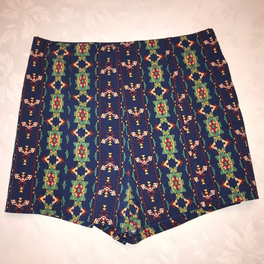 High rise printed shorts